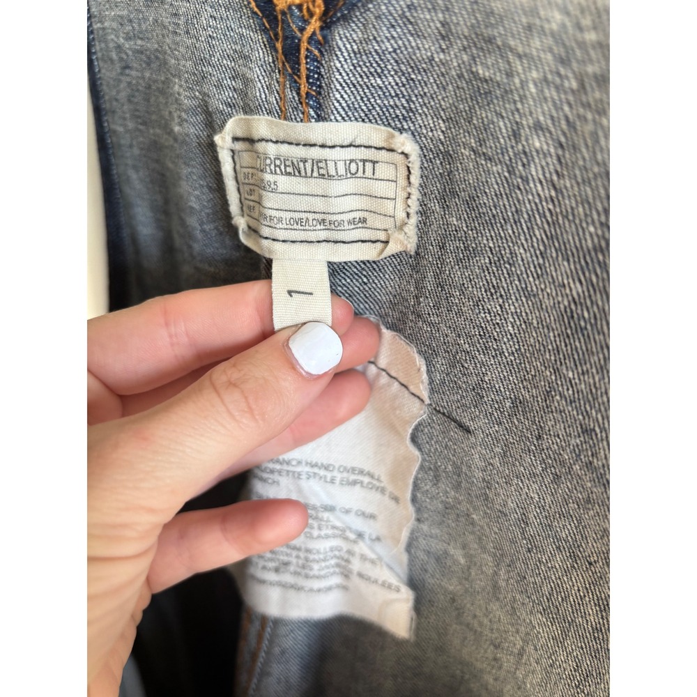 Current/Elliott The Ranch Hand Overall Dark Wash Denim Tapered Leg Size 1 - Picture 5 of 5